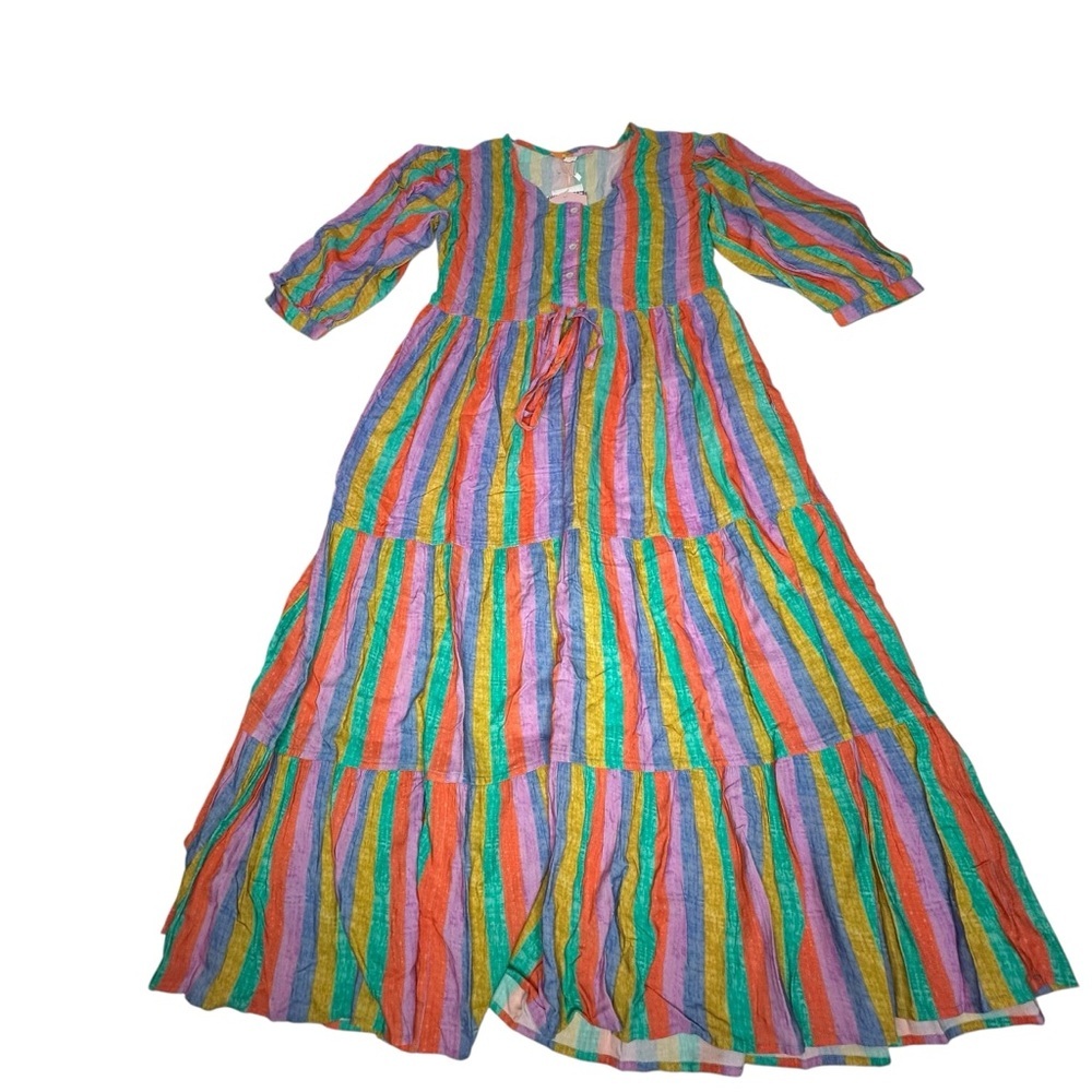 NWT Briton Court 3/4 Sleeve Stripe Maxi Dress s - Picture 4 of 9